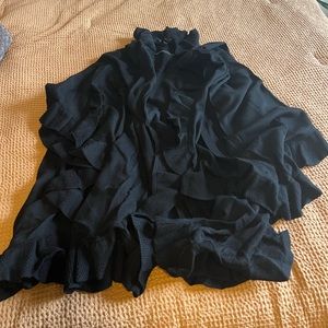 Black Ruffled Wrap/Shawl